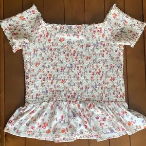American Eagle Smocked Off the Shoulder Top